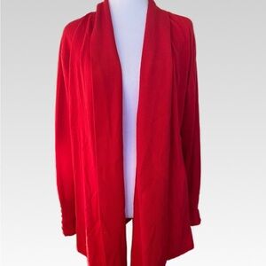 Susan Graver Vibrant Red Cardigan size M